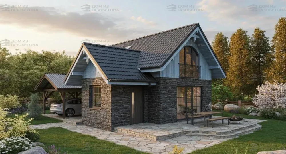 Проект Двухэтажный дом 9 на 8, 73 м2