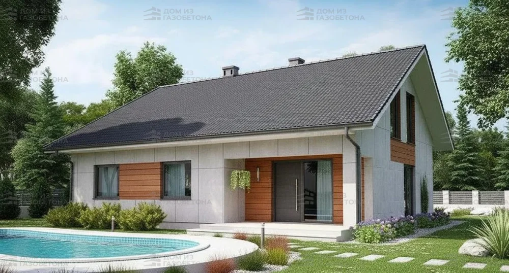 Проект Одноэтажный дом 13 на 13, 118 м2