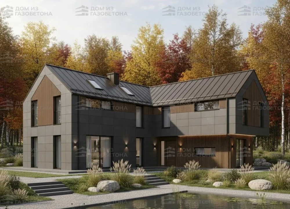 Проект Двухэтажный дом 19 на 19, 238 м2