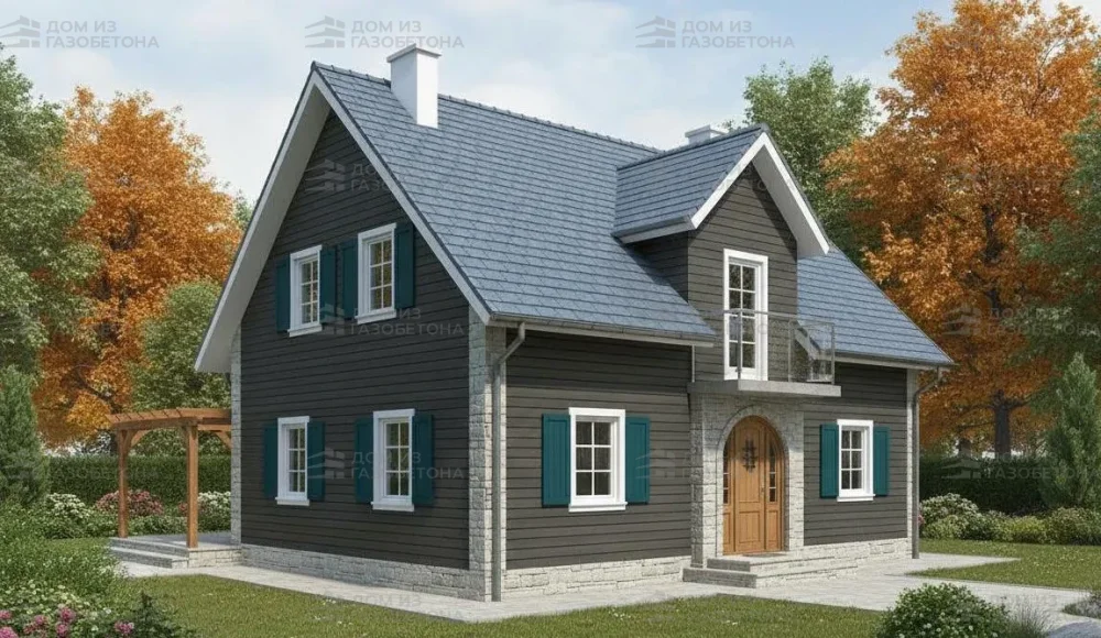 Проект Двухэтажный дом 9 на 9, 108 м2