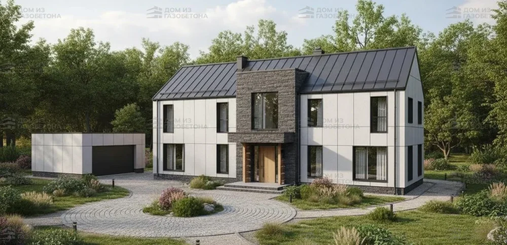 Проект Двухэтажный дом 13 на 10, 157 м2