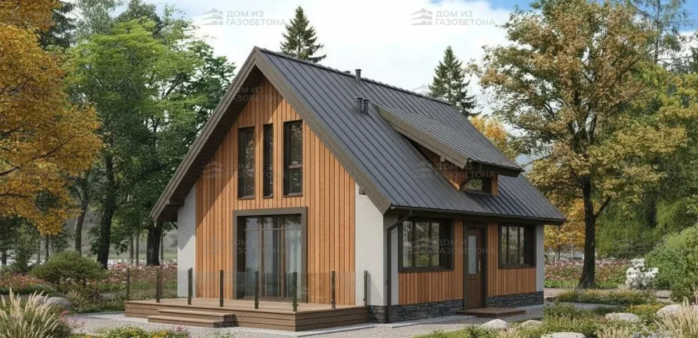 Проект Двухэтажный дом 11 на 8, 99 м2