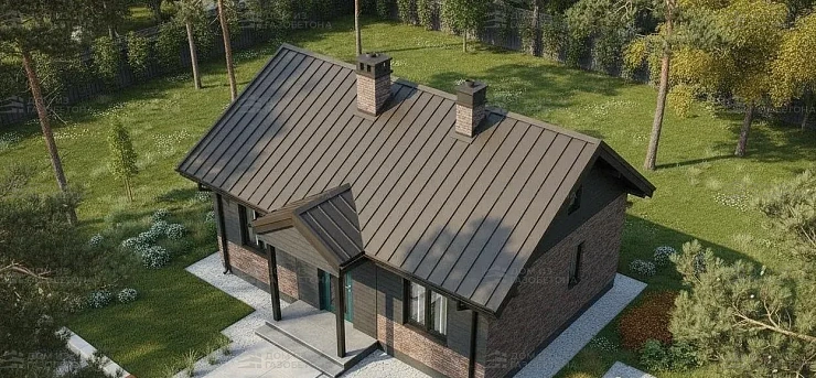 Проект Одноэтажный дом 8 на 8, 54 м2